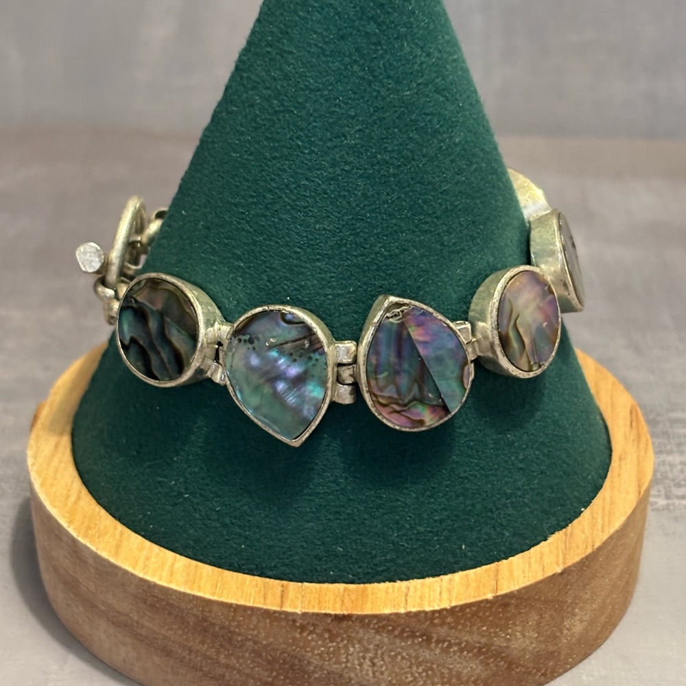 Kenneth Cole Ny Abalone Shell Toggle Bracelet 7” - image 2